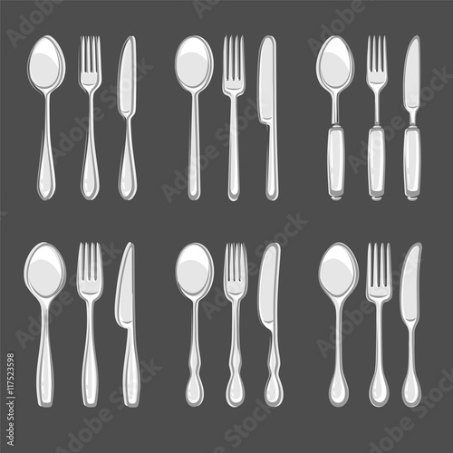 Cutlery set. Vector