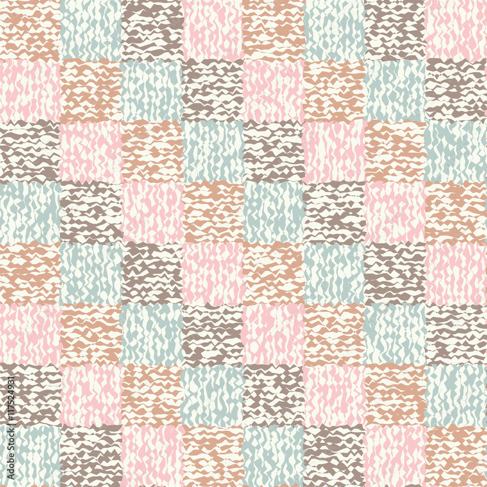 Fototapeta premium Ethnic boho seamless pattern with wicker mesh. Print. Repeating background. Cloth design, wallpaper.
