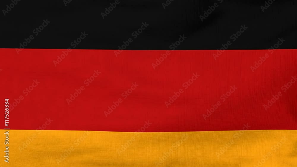 National flag of Germany flying and waving on the wind. Sate symbol of German nation and government. Computer generated animation. National flag of Germany flying and waving on the wind. Sate symbol of German nation and government. Computer generated animation.