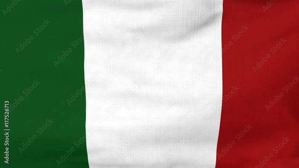 National flag of Italy flying and waving on the wind. Sate symbol of Italian nation and government. Computer generated animation. National flag of Italy flying and waving on the wind. Sate symbol of Italian nation and government. Computer generated animation.