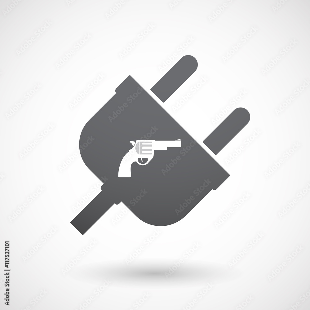 Isolated male plug with a gun Isolated male plug with a gun