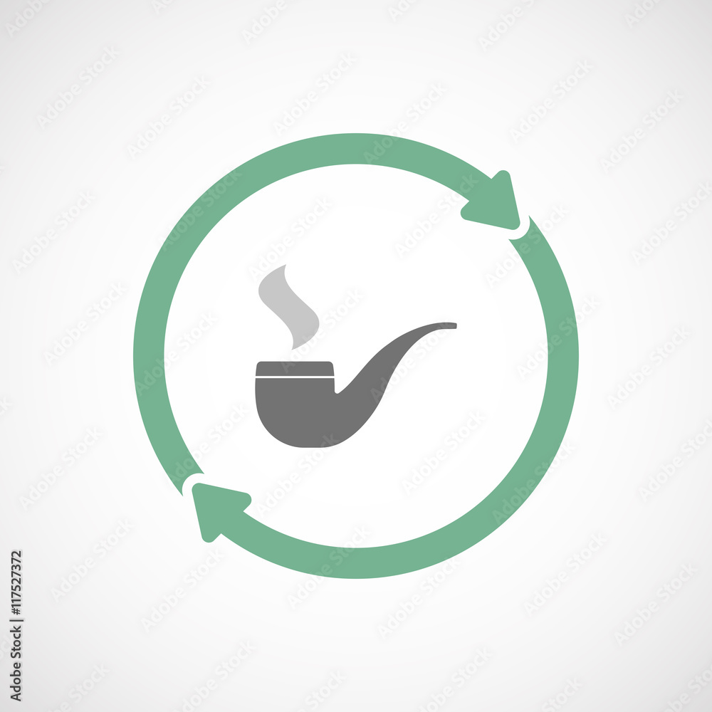 Isolated reuse icon with a smoking pipe