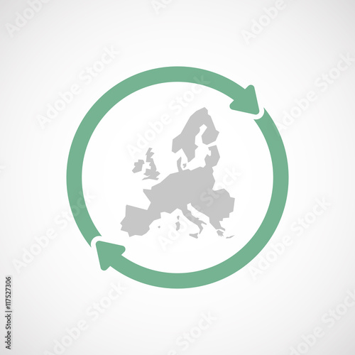 Isolated reuse icon with  a map of Europe photo