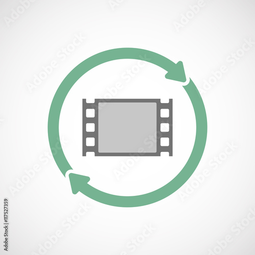 Isolated reuse icon with a film photogram