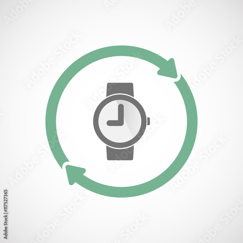 Isolated reuse icon with a wrist watch