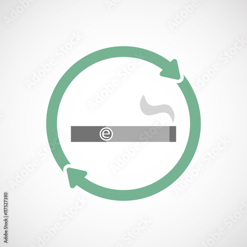 Isolated reuse icon with an electronic cigarette