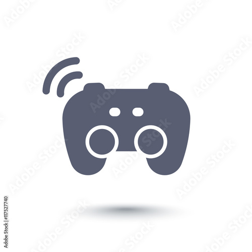 gamepad icon, wireless game controller, video gaming, pictogram isolated over white