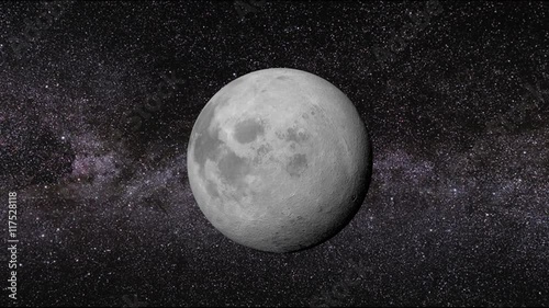 Mond dreht sich im Weltraum - 360° Loop 4K Planet - 3D Animation photo