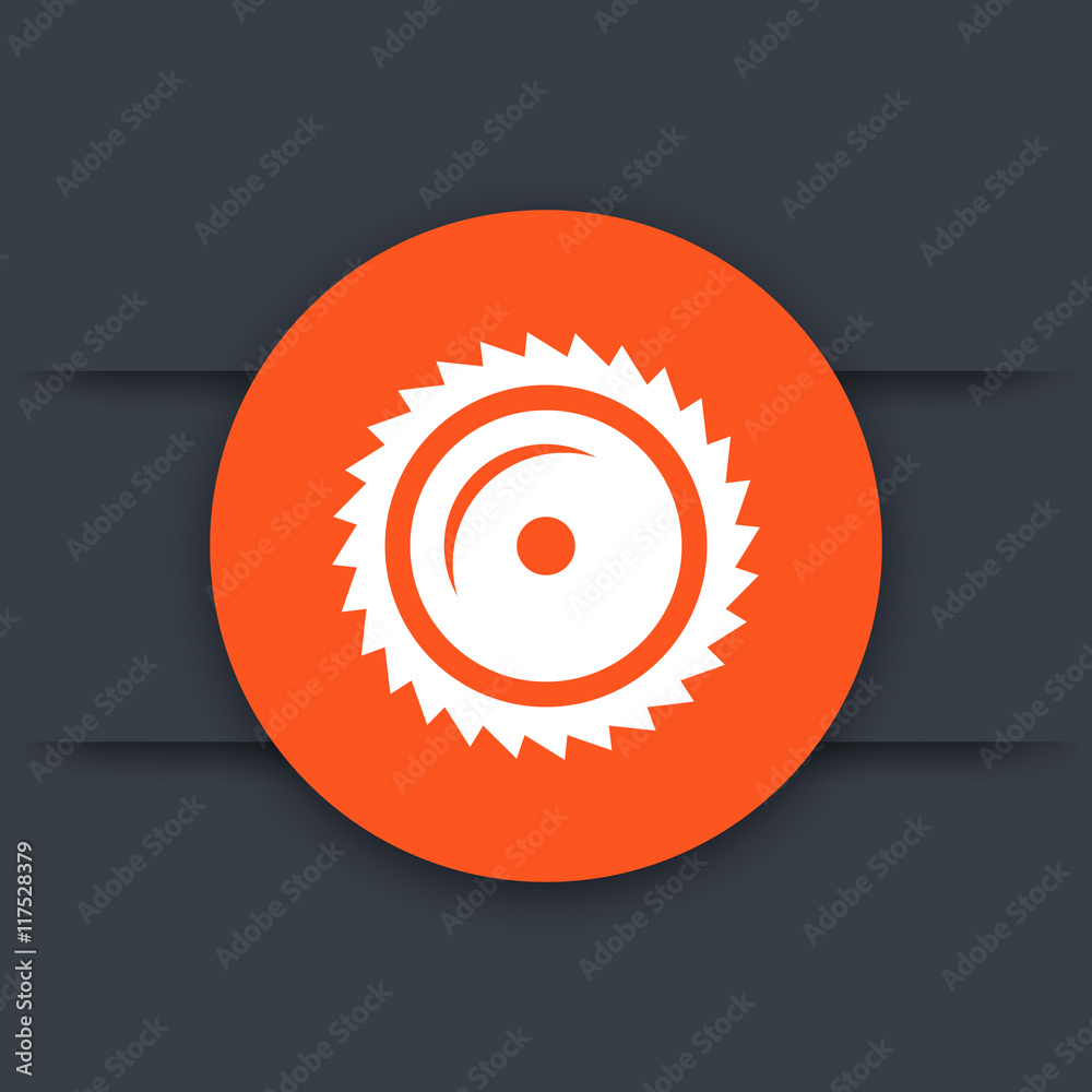 Sawmill icon, circular saw blade, sawing, vector illustration Sawmill icon, circular saw blade, sawing, vector illustration