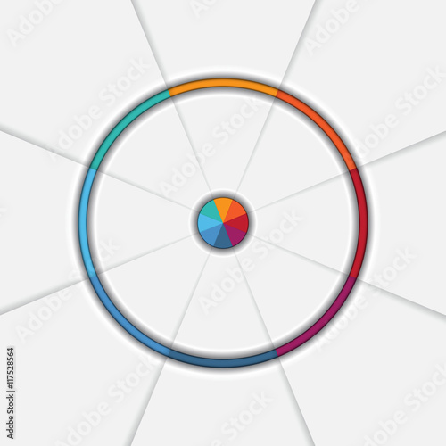 Infographic template on 8 positions Pie chart