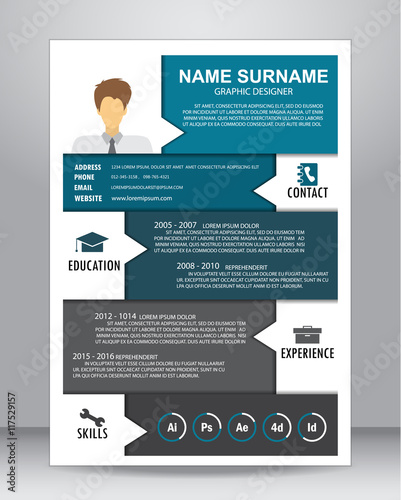 resume template design, vector