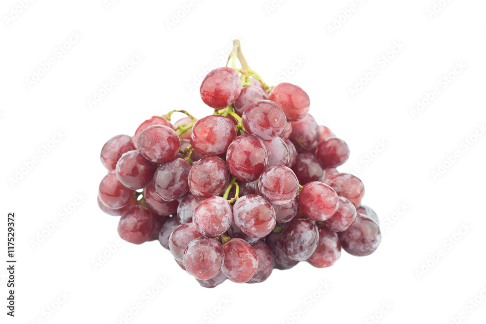 Ripe red grapes isolated on white background,close-up Ripe red grapes isolated on white background,close-up