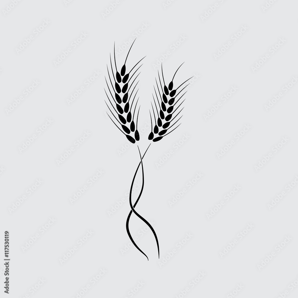 wheat ears symbol vector wheat ears symbol vector