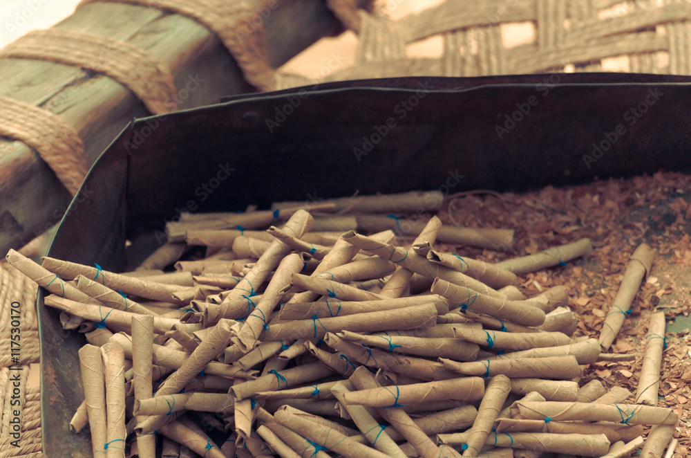 The beedi is a thin, Indian cigarette filled with tobacco flakes and