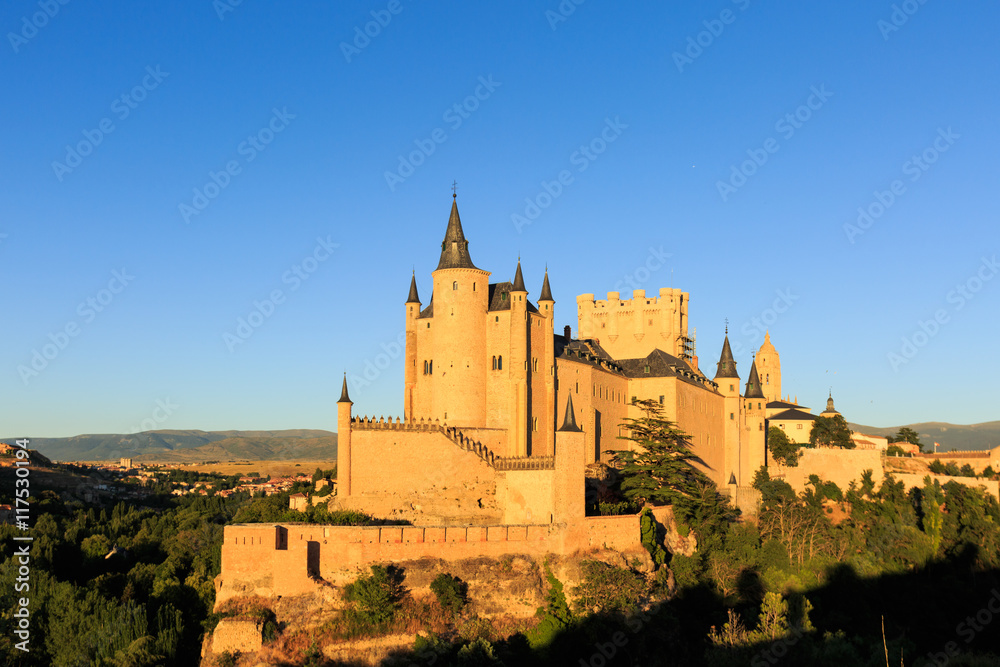 The Alcazar of Segovia at sunset, Segovia, Spain