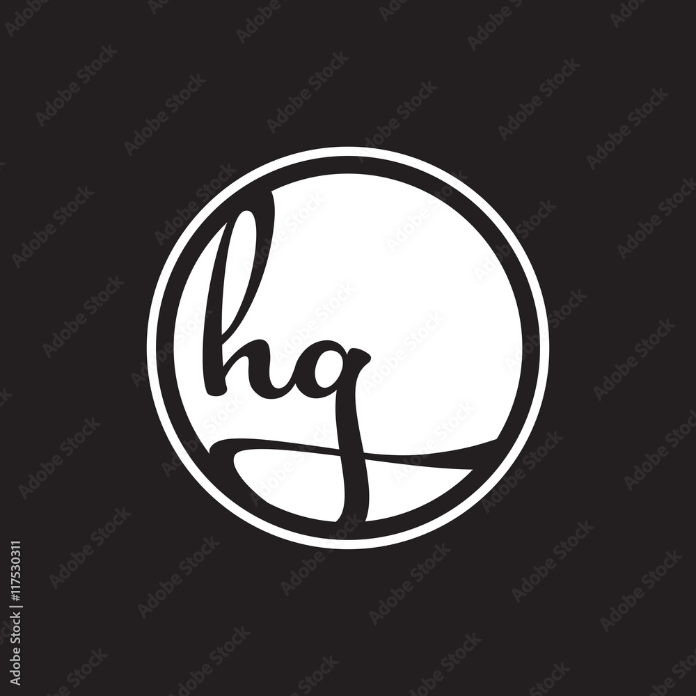 initial letter logo circle with ring white