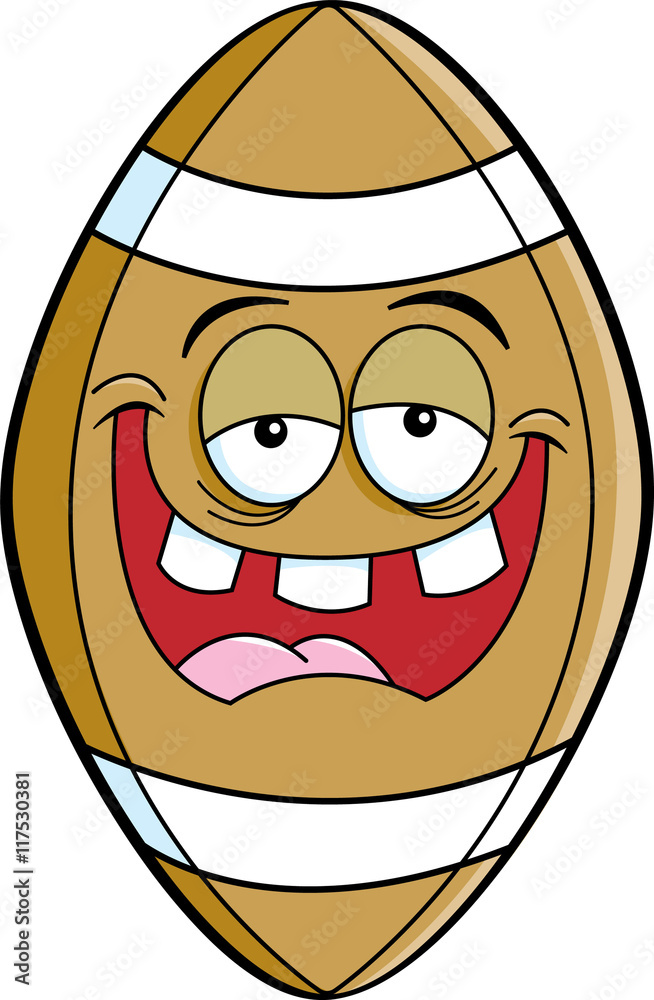 Cartoon illustration of a happy football.