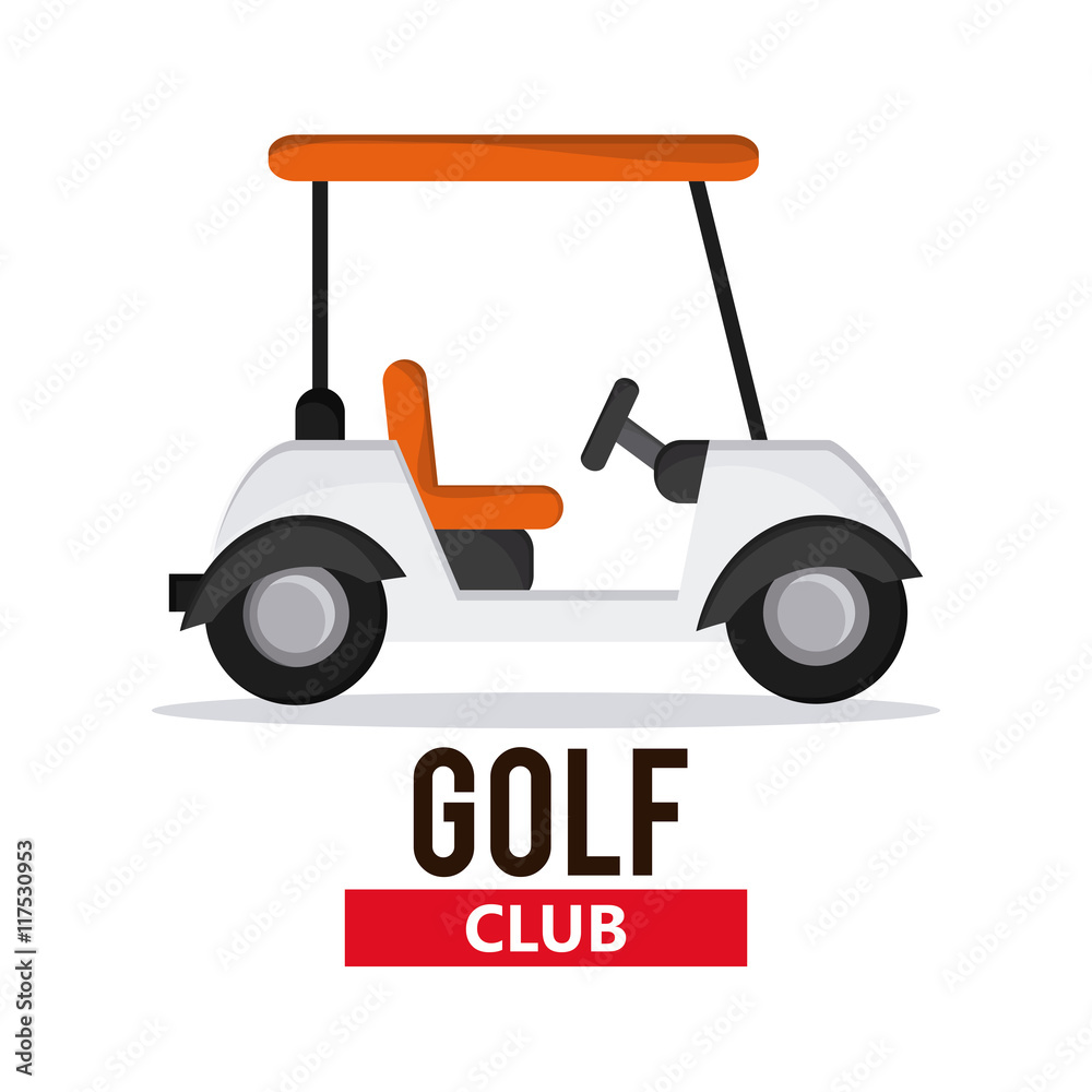Gold sport concept represented by cart icon. Colorfull and flat illustration.