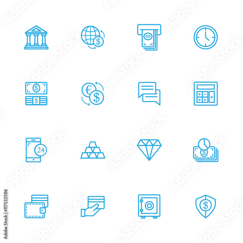 Banking line icons, Finance line icon set