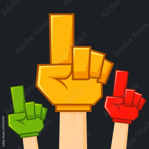 Supporter Foam Hand Vector Collection