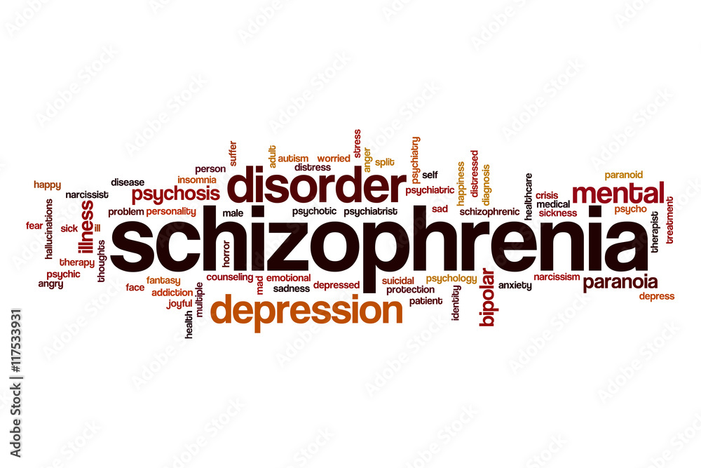 Schizophrenia word cloud concept Schizophrenia word cloud concept