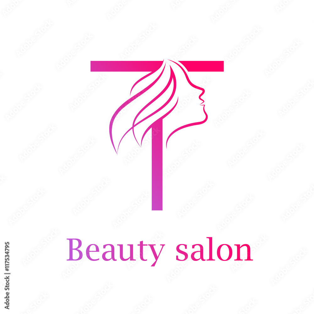 Abstract letter T logo,Beauty salon logo design template