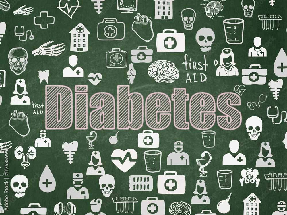 Health concept: Diabetes on School board background