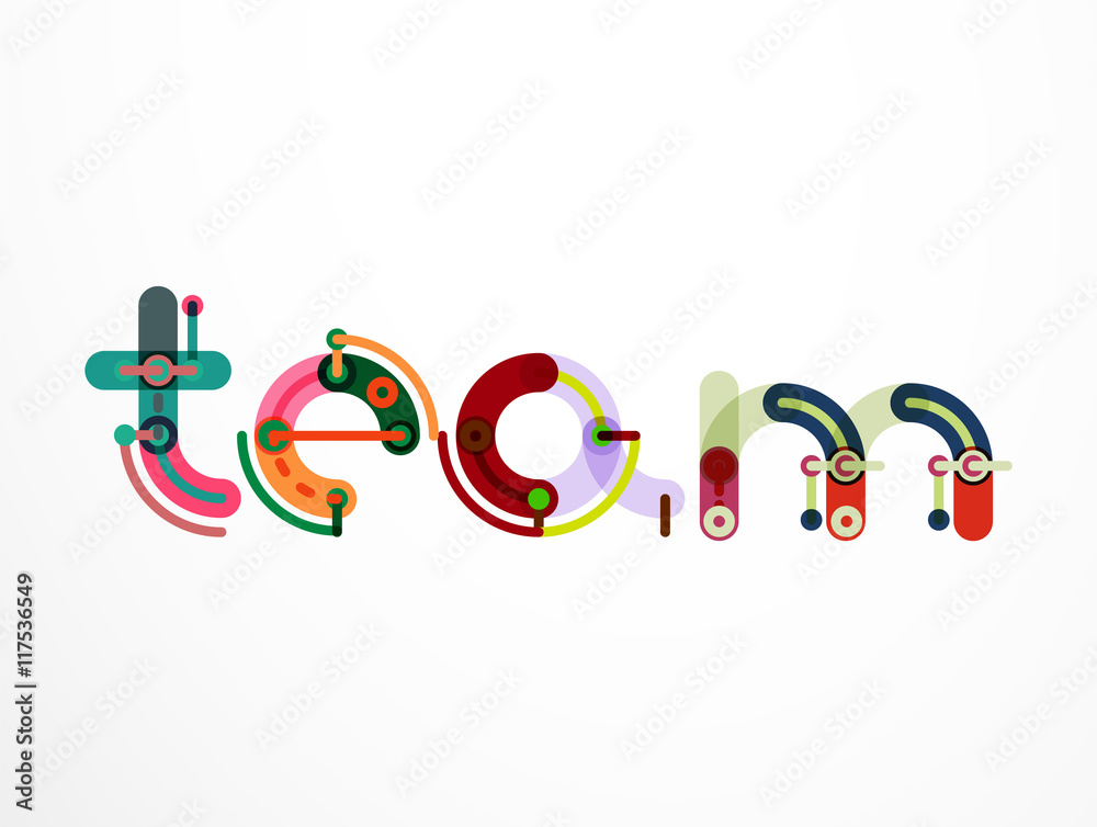 Team word lettering banner Team word lettering banner