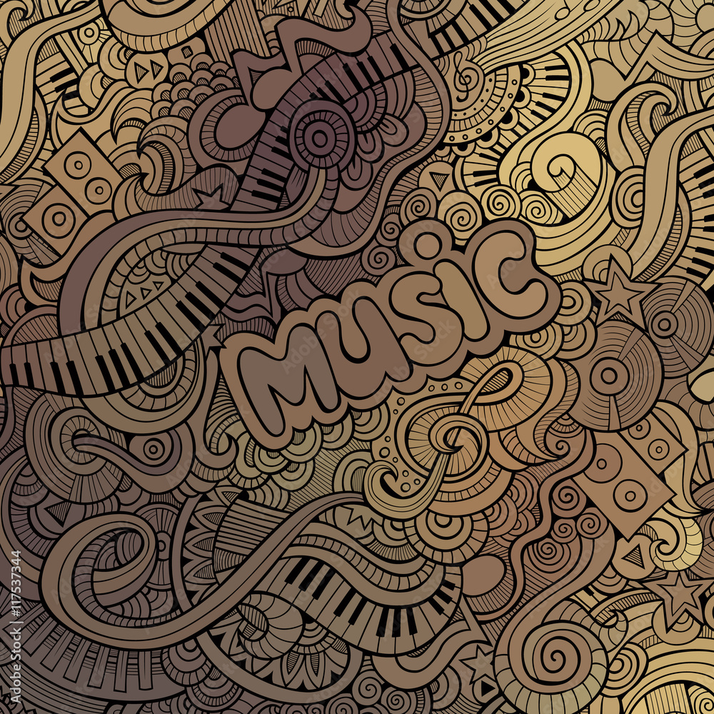 Vector doodles musical background Vector doodles musical background