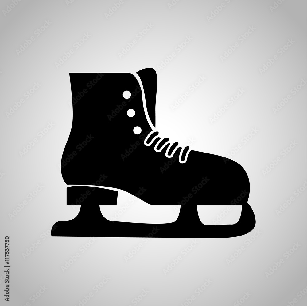 Skates for figure skating icon on the background Skates for figure skating icon on the background