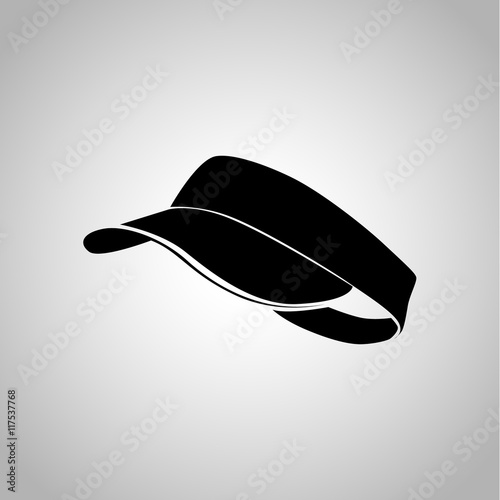Tennis cap icon on the background