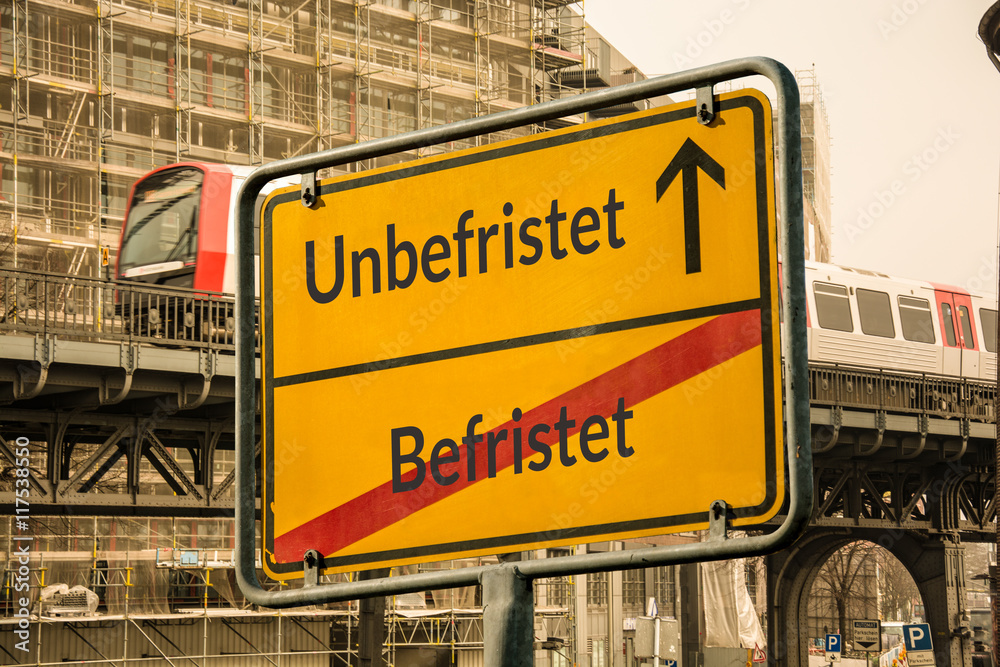 Fototapeta premium Schild 113 - Unbefristet