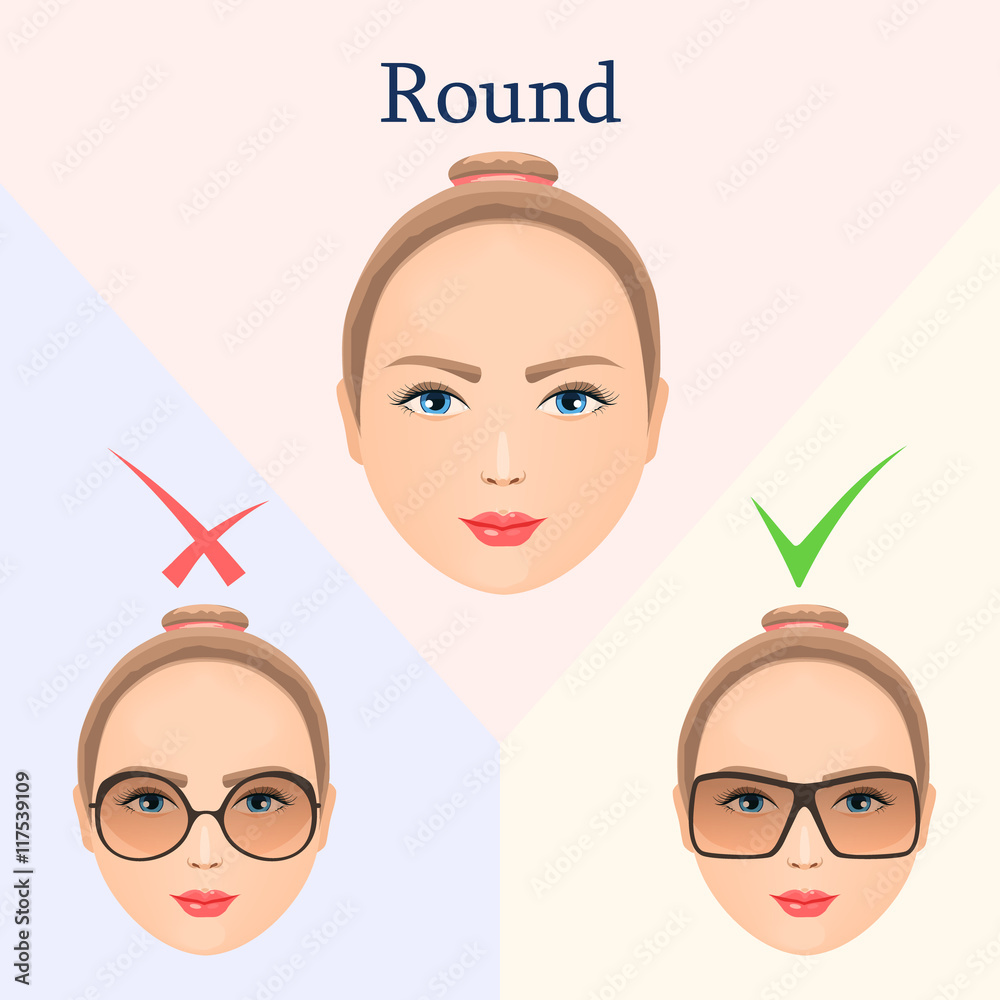 Glasses for round face Stock Vector | Adobe Stock