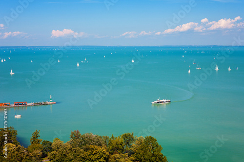 Slika na platnu Lake Balaton with lots of ships