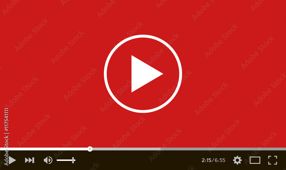 Modern flat video player interface. Vector illustration.