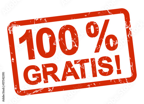 red stamp - 100% gratis!