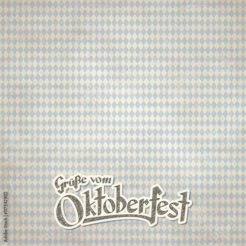 vintage background with checkered pattern for Oktoberfest 2016