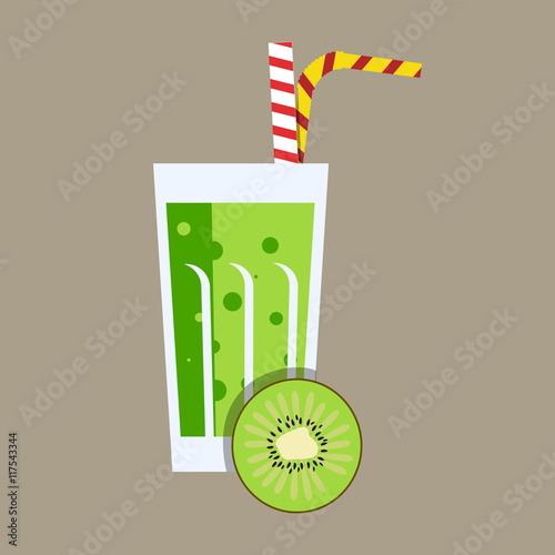 Fresh kiwi juice. Kiwi juice on grey background. Kiwi smoothies