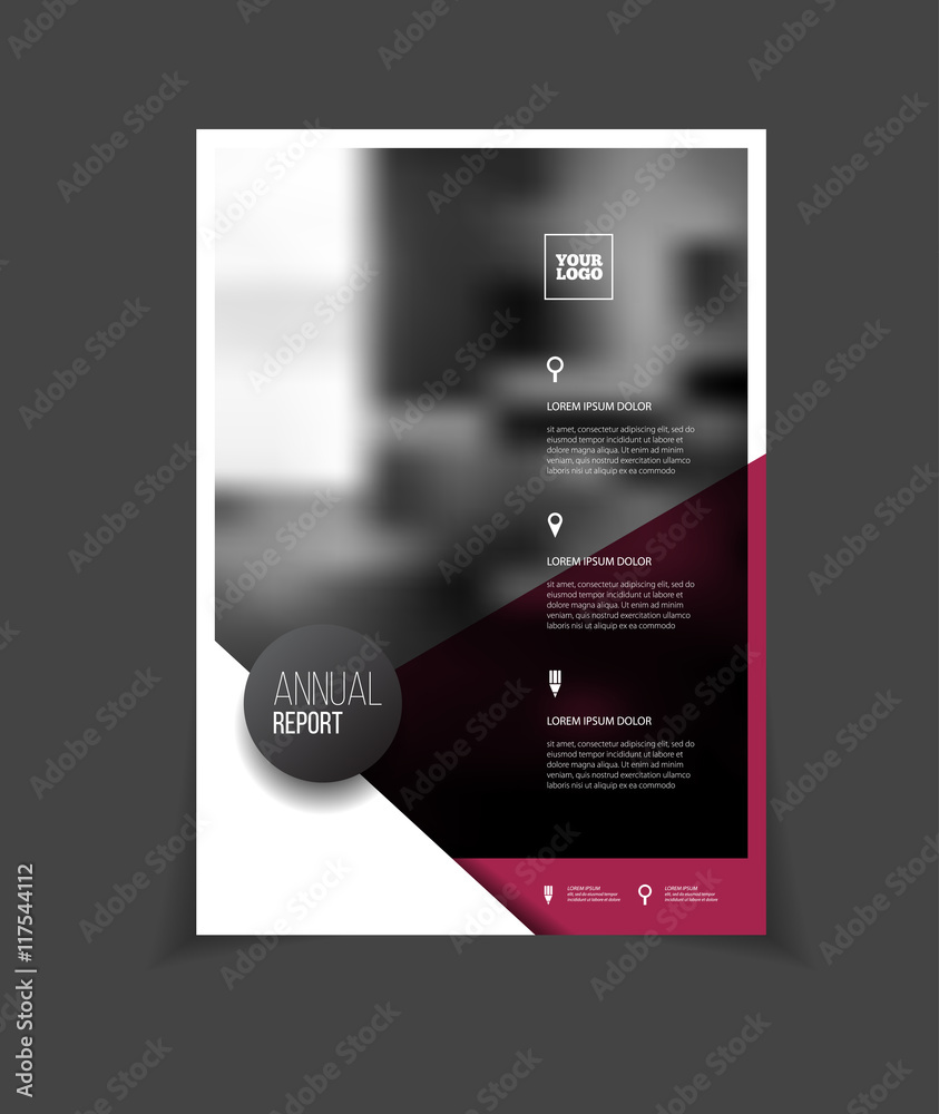 Annual report vector illustration. Brochure with text. A4 size c Annual report vector illustration. Brochure with text. A4 size c