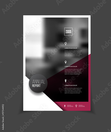 Annual report vector illustration. Brochure with text. A4 size c