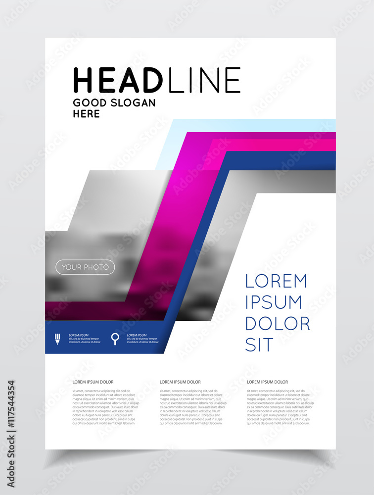 Fototapeta premium Annual report vector illustration. Brochure with text. A4 size c