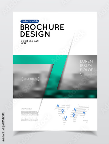 Annual report vector illustration. Brochure with text. A4 size c