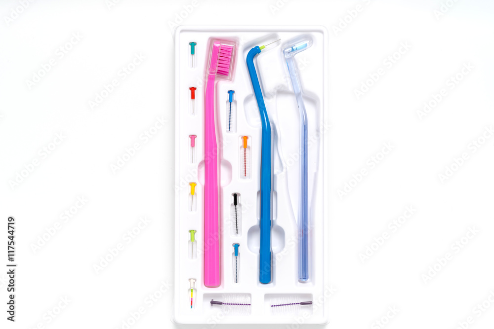 Tools for dental cleaning, isolated on white background
Tools for dental cleaning, isolated on white background