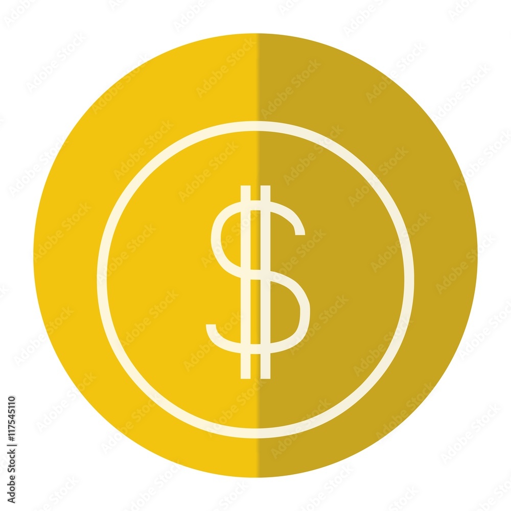 money symbol on the tellow circle money symbol on the tellow circle