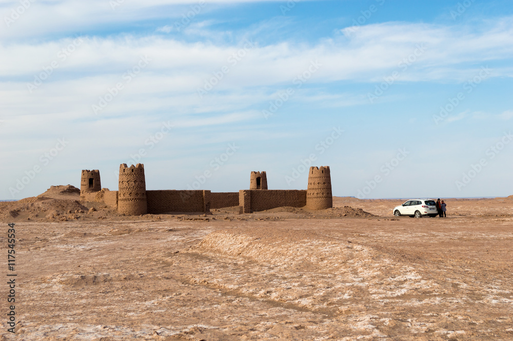 Fototapeta premium Small Caravansary in Lut Desert, Iran