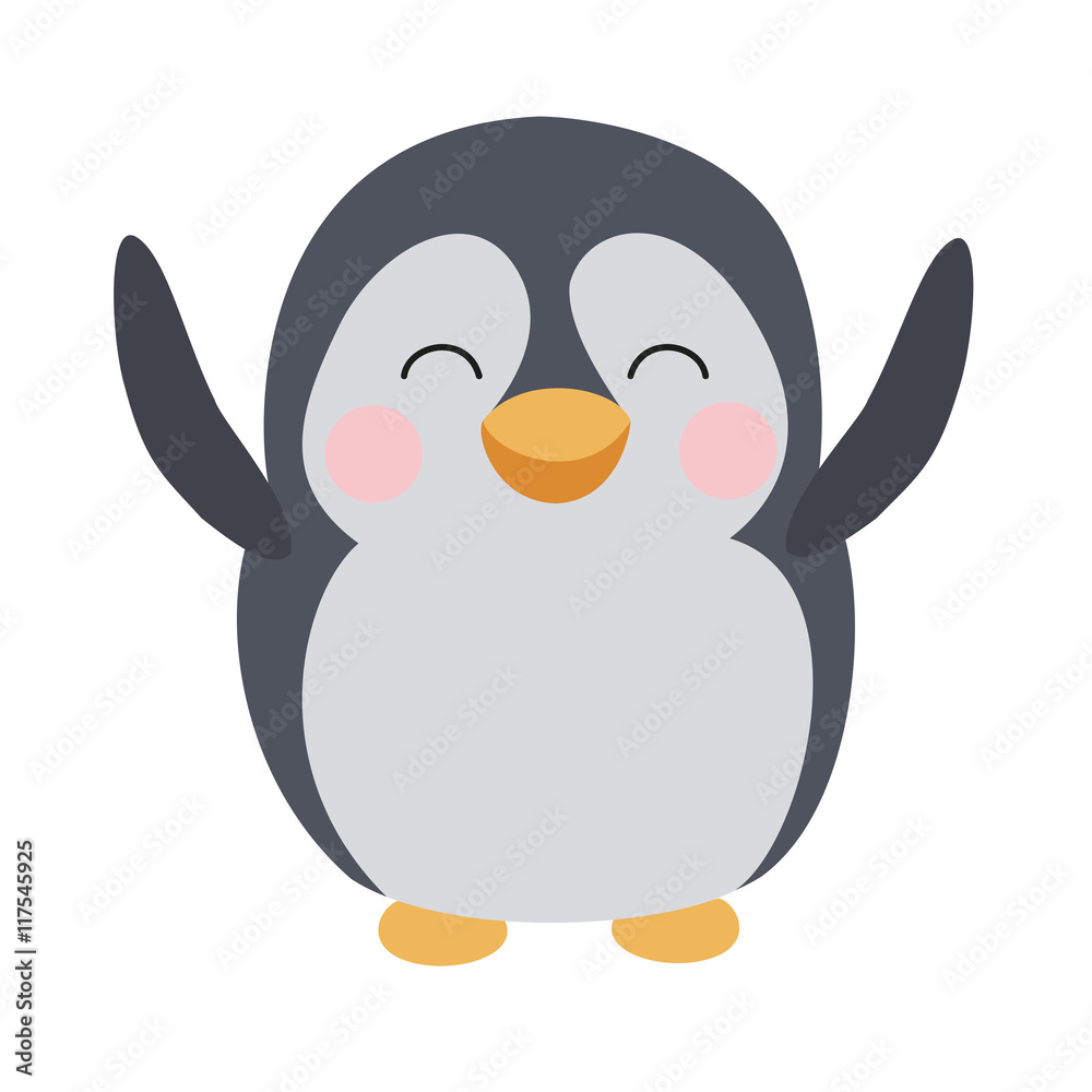 Fototapeta premium Cute happy penguin