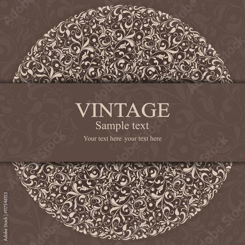 Wedding Invitation cards in an old-style beige and brown