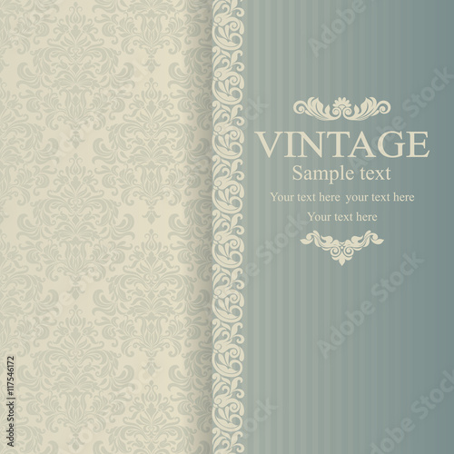 Wedding Invitation cards in an vintage-style blue