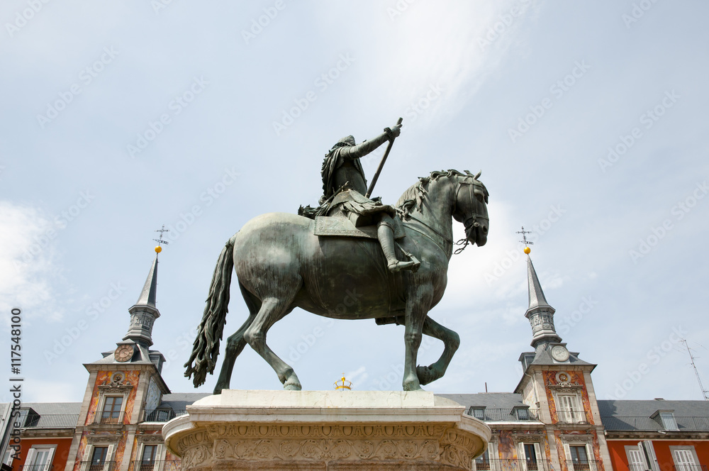 Obraz premium Philip III Statue - Madrid - Spain