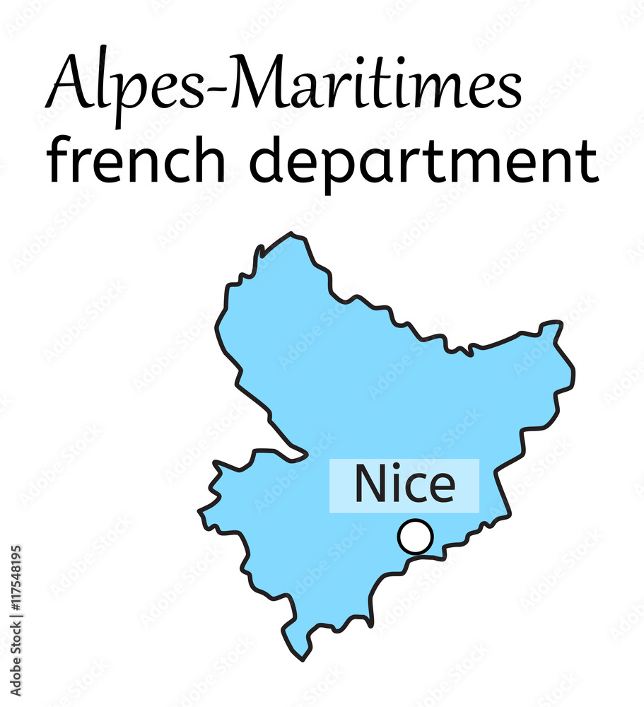 Alpes-Maritimes french department map